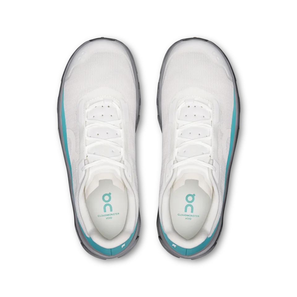 On Cloudmonster Void White & Aquamarine Feminino