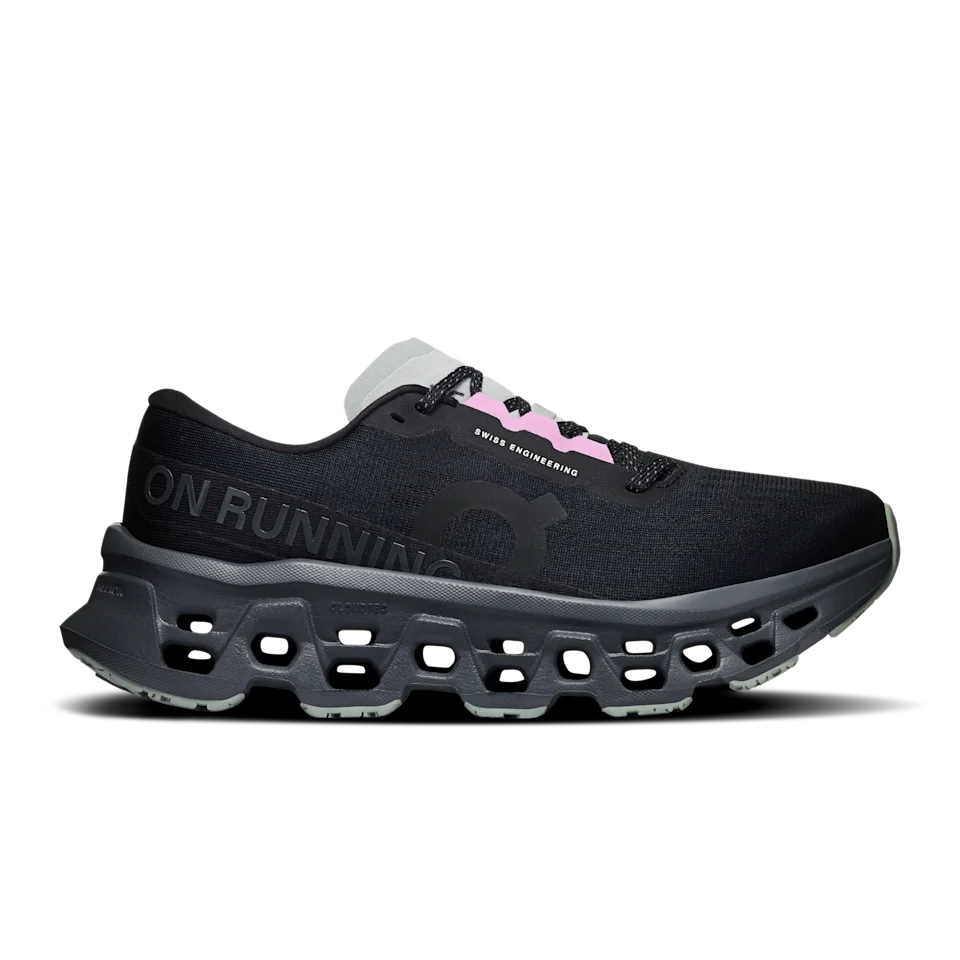 On Cloudmonster 3 Black & Eclipse Feminino – Corrida no dia a dia, responsivo