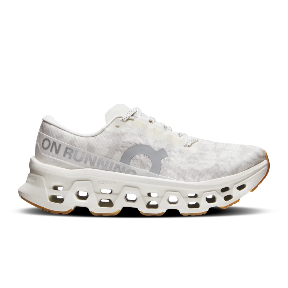 On Cloudmonster 3 FP Movement Ivory & Pearl Feminino – Corrida de rua