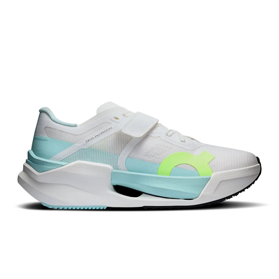 On Cloud X Tempo Pro White & Celeste Feminino – Treino híbrido, competição de fitness híbrida