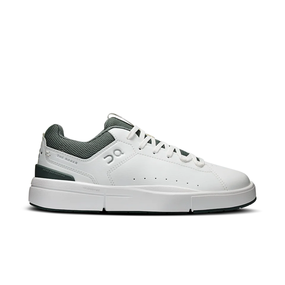 On THE ROGER Youth White & Olive Juvenil – Uso diário, estilo tenista, 8-12 anos